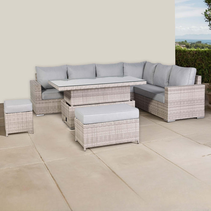 Aurora Range High Back Right Hand Corner Sofa Set with Rising Table - Abode Avenue