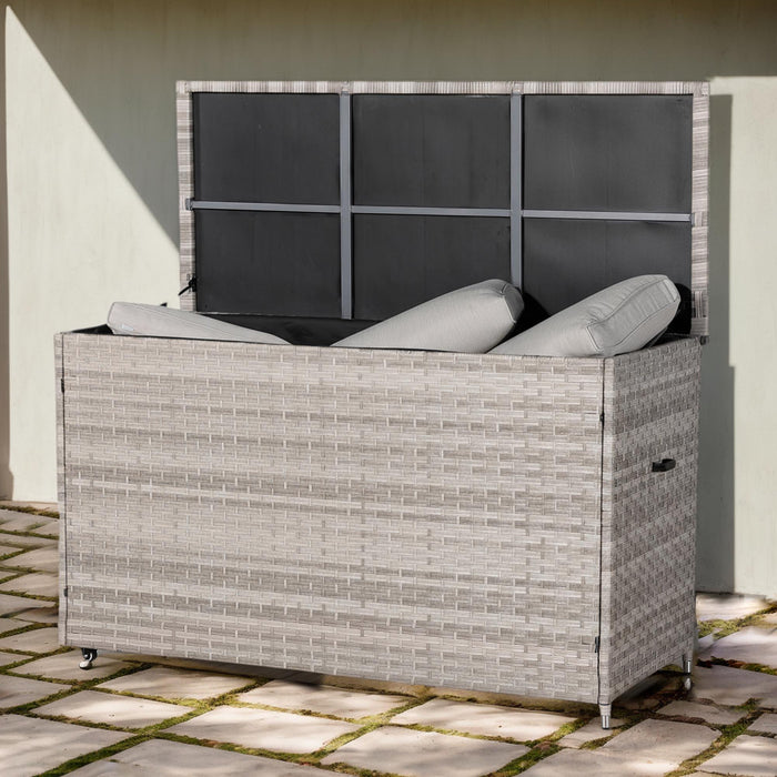 Havana Aluminium Large Outdoor Storage Box – Weather-Resistant Rattan Garden Cabinet