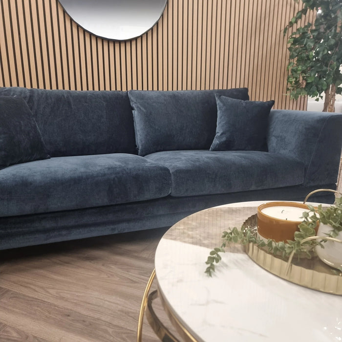 Aluxo Lenox Sofa Range in Steel OR Rust OR Aegean Blue Velvet - Abode Avenue