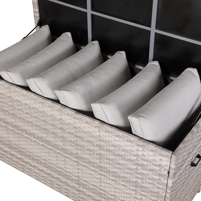 Havana Aluminium Large Outdoor Storage Box – Weather-Resistant Rattan Garden Cabinet