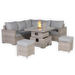Aurora Range High Back Corner Sofa Set with Fire Pit Adjustable Table - Abode Avenue