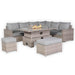 Aurora Range High Back Right Hand Corner Sofa Set with Fire Pit AdjustableTable - Abode Avenue