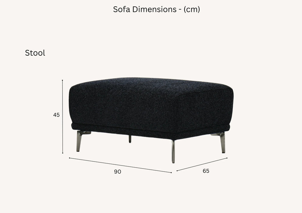 Aluxo Albany Sofa Range in Black Lux Boucle Fabric - Abode Avenue