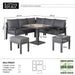 Titan Range Square Corner Sofa Set with Adjustable Table - Abode Avenue