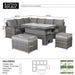 Sloane Range Left Hand Corner Sofa Set with Rising Table in Beige Grey OR Dark Grey OR Light Grey Weave - Abode Avenue