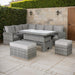 Sloane Range Left Hand Corner Sofa Set with Rising Table in Beige Grey OR Dark Grey OR Light Grey Weave - Abode Avenue