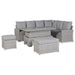 Sloane Range Right Hand Corner Sofa Set with Adjustable Rising Table in Beige Grey OR Dark Grey OR Light GreyWeave - Abode Avenue