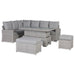 Sloane Range Left Hand Corner Sofa Set with Rising Table in Beige Grey OR Dark Grey OR Light Grey Weave - Abode Avenue