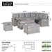 Sloane Range Right Hand Corner Sofa Set with Adjustable Rising Table in Beige Grey OR Dark Grey OR Light GreyWeave - Abode Avenue