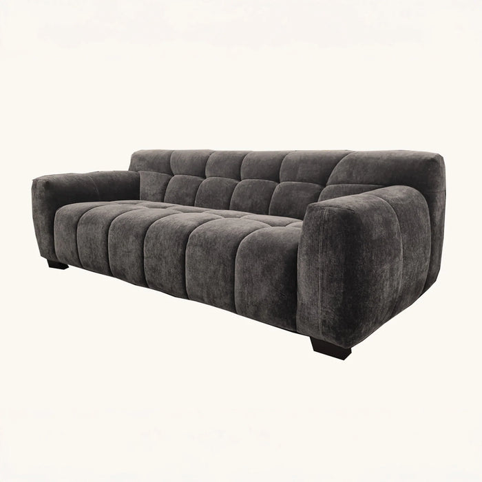 Aluxo Harlem Sofa Range in Steel Velvet OR Chocolate Velvet - Abode Avenue