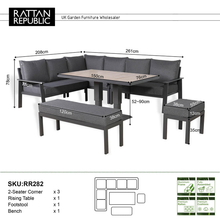 Titan Range High Back Left Hand Corner Sofa Set - Abode Avenue