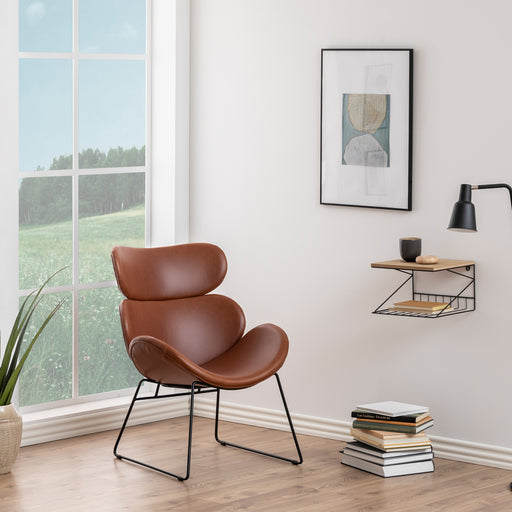 Cazar Lounge Chair in Brown - Abode Avenue