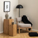 Burley Lounge Chair in Beige Fabric and Oak - Abode Avenue