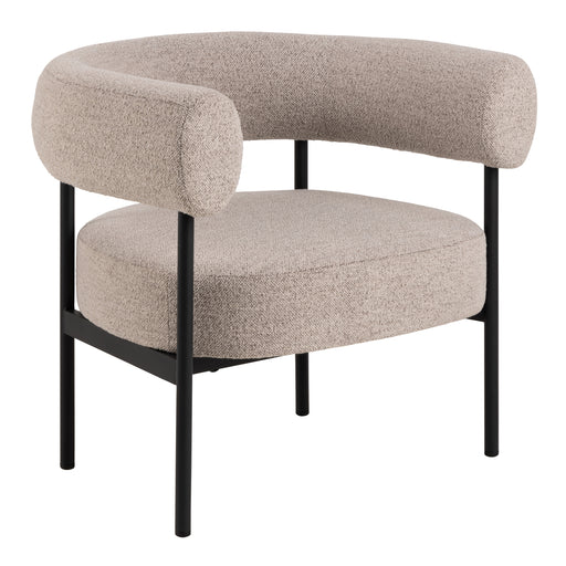 Oakfield Lounge Chair in Beige with Black Legs - Abode Avenue