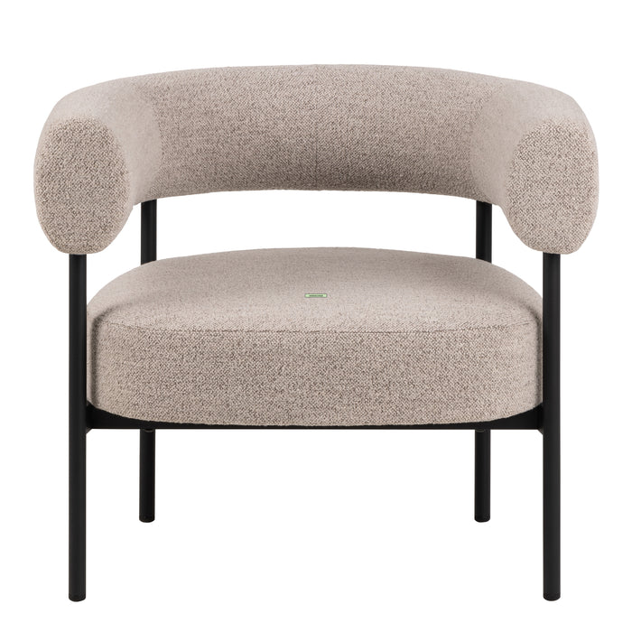 Oakfield Lounge Chair in Beige with Black Legs - Abode Avenue