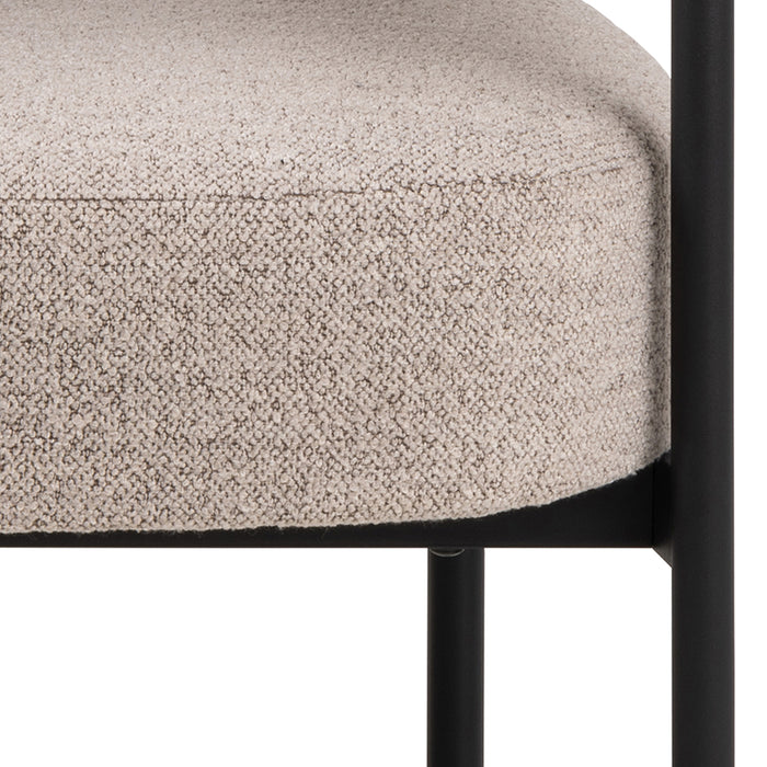 Oakfield Lounge Chair in Beige with Black Legs - Abode Avenue