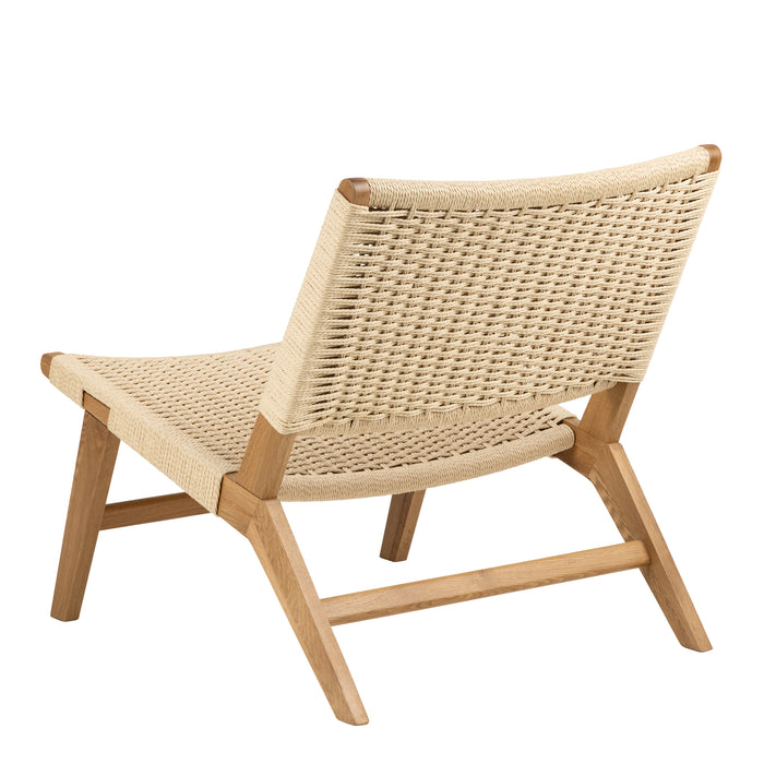 Carson Lounge Chair in Off White and Oak - Abode Avenue