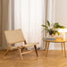 Carson Lounge Chair in Off White and Oak - Abode Avenue