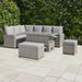 Sloane Range Left Hand Corner Sofa Set with Rising Table in Beige Grey OR Dark Grey OR Light Grey Weave - Abode Avenue