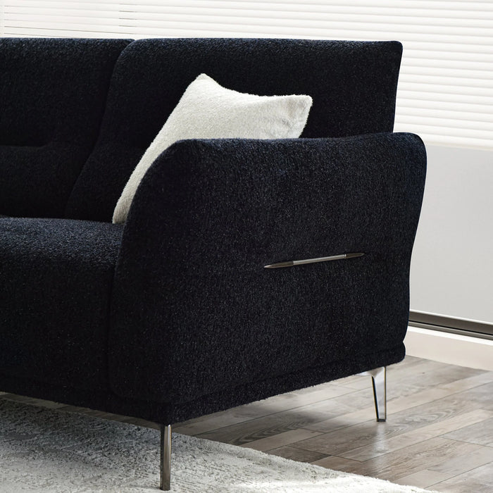 Aluxo Albany Sofa Range in Black Lux Boucle Fabric - Abode Avenue