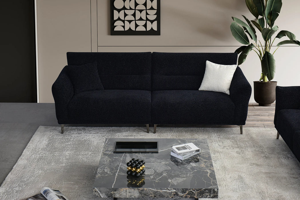 Aluxo Albany Sofa Range in Black Lux Boucle Fabric - Abode Avenue
