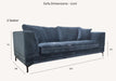 Aluxo Lenox Sofa Range in Steel OR Rust OR Aegean Blue Velvet - Abode Avenue