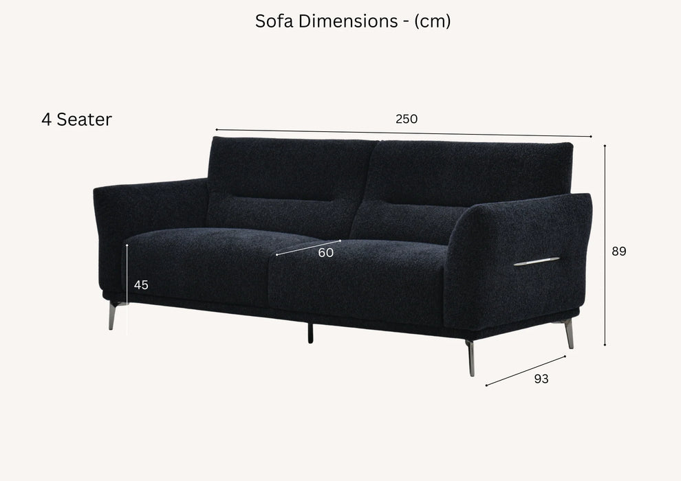 Aluxo Albany Sofa Range in Black Lux Boucle Fabric - Abode Avenue