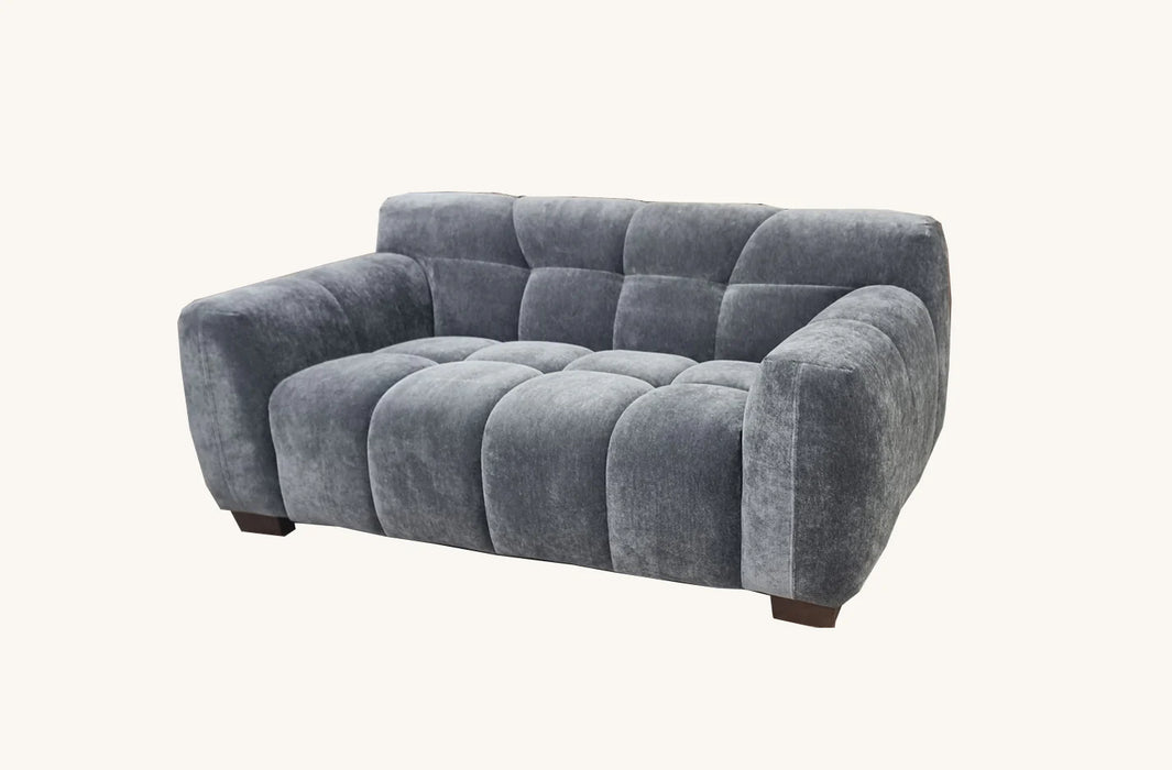 Aluxo Harlem Sofa Range in Steel Velvet OR Chocolate Velvet - Abode Avenue