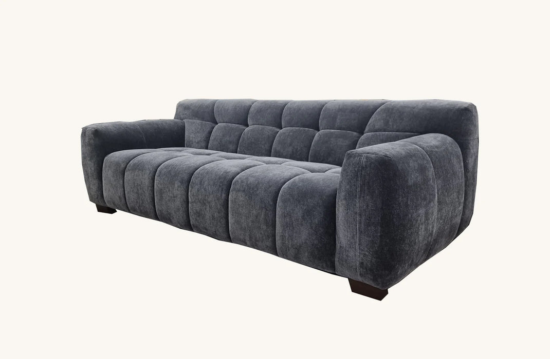 Aluxo Harlem Sofa Range in Steel Velvet OR Chocolate Velvet - Abode Avenue