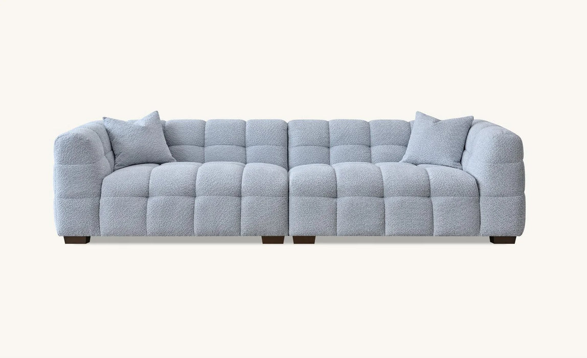 Aluxo Astoria 3 Seater Sofa in Oatmeal OR Pearl Boucle Fabric - Abode Avenue