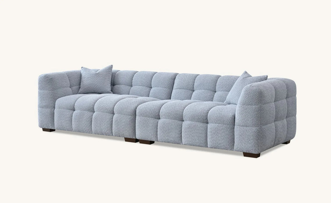 Aluxo Astoria 3 Seater Sofa in Oatmeal OR Pearl Boucle Fabric - Abode Avenue