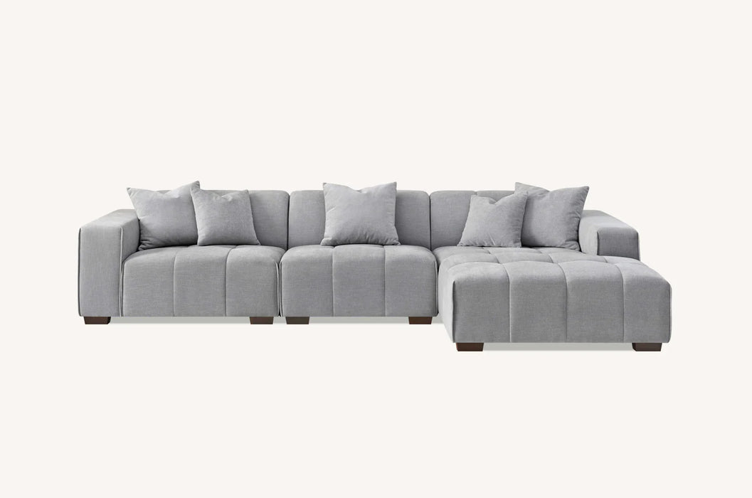 Aluxo Leonard Corner Group in Cloudy Grey Boucle - Abode Avenue