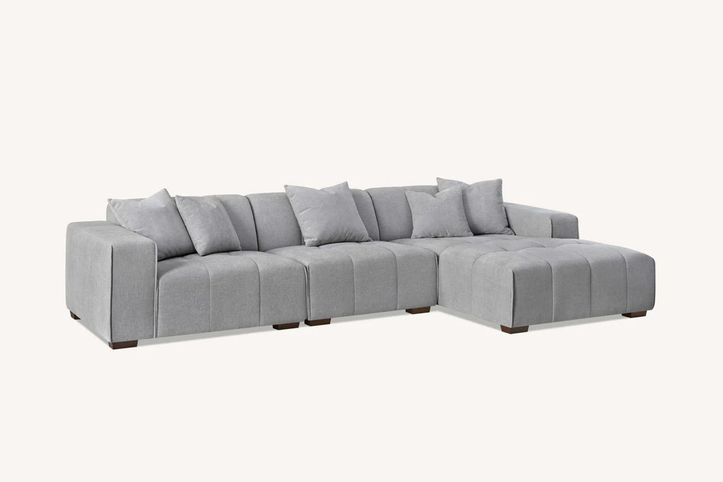 Aluxo Leonard Corner Group in Cloudy Grey Boucle - Abode Avenue