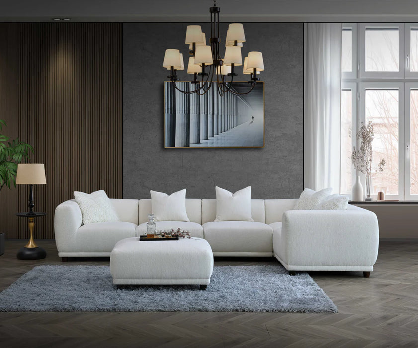 Aluxo Lottie 5pc Modular Corner Group in Polar Boucle - Abode Avenue