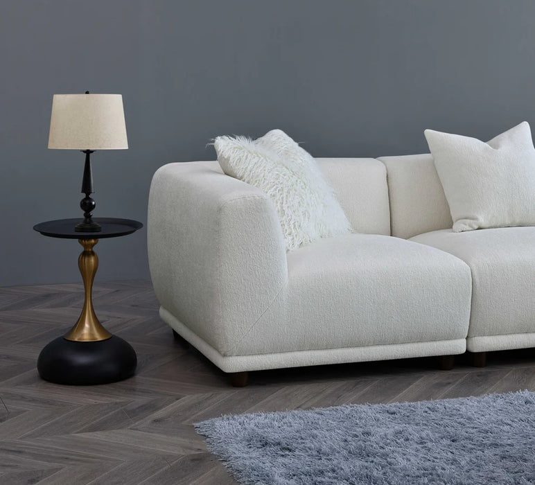 Aluxo Lottie 5pc Modular Corner Group in Polar Boucle - Abode Avenue
