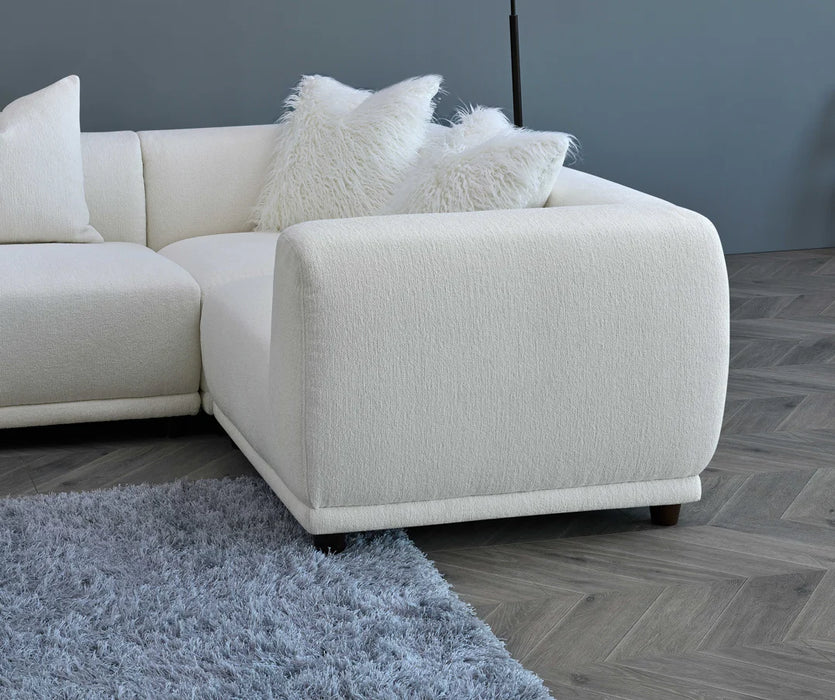 Aluxo Lottie 5pc Modular Corner Group in Polar Boucle - Abode Avenue