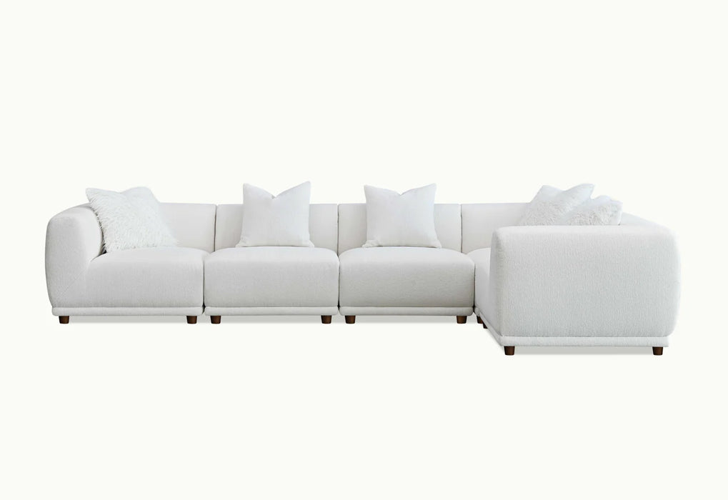 Aluxo Lottie 5pc Modular Corner Group in Polar Boucle - Abode Avenue