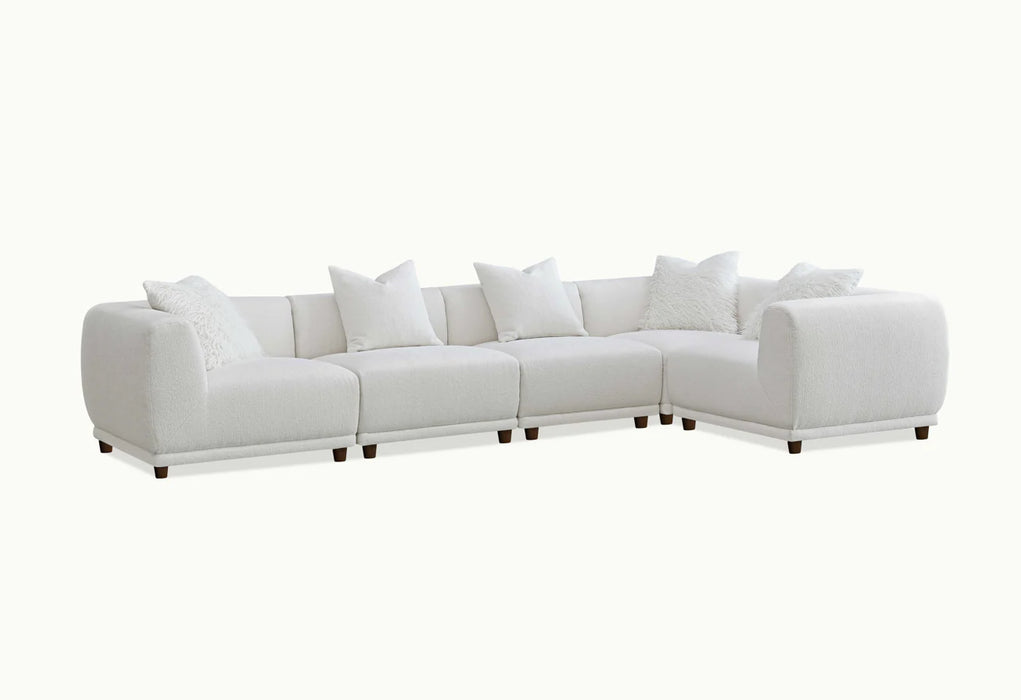 Aluxo Lottie 5pc Modular Corner Group in Polar Boucle - Abode Avenue