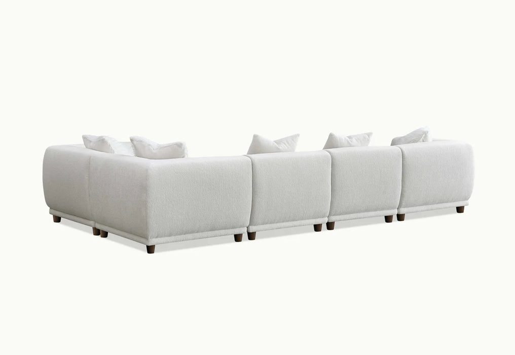 Aluxo Lottie 5pc Modular Corner Group in Polar Boucle - Abode Avenue