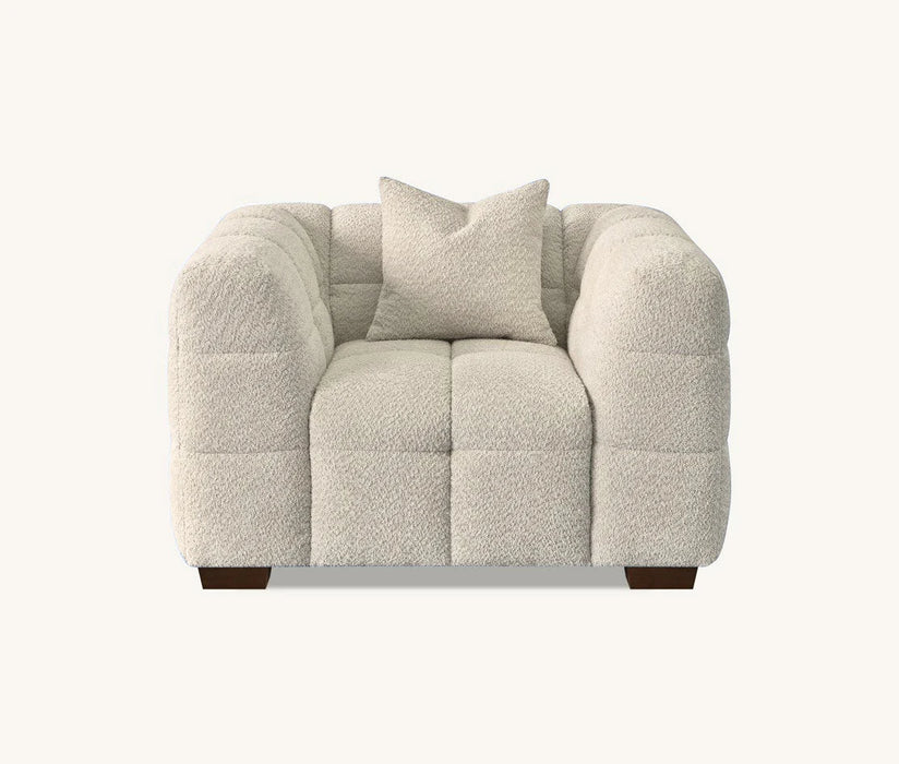 Aluxo Astoria 3 Seater Sofa in Oatmeal OR Pearl Boucle Fabric - Abode Avenue