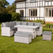 Sloane Range Left Hand Corner Sofa Set with Rising Table in Beige Grey OR Dark Grey OR Light Grey Weave - Abode Avenue