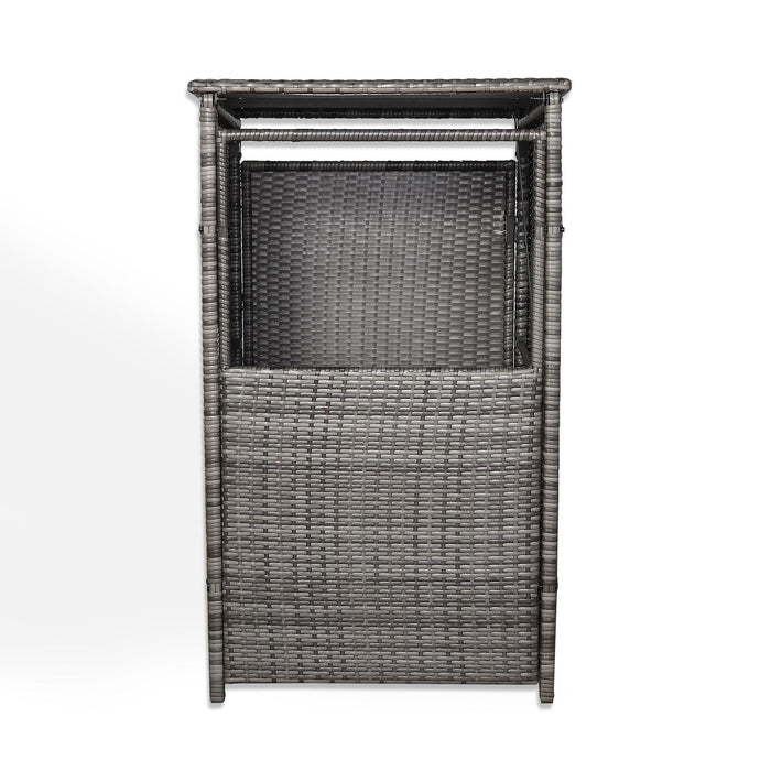 Grey Rattan Wheelie Bin Store – Lockable Garden Bin Shed | Weatherproof Rattan Bin Store