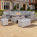 Aurora Range High Back Right Hand Corner Sofa Set with Fire Pit AdjustableTable - Abode Avenue
