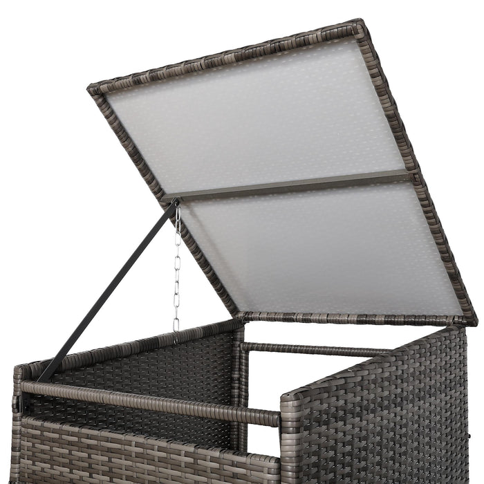 Grey Rattan Wheelie Bin Store – Lockable Garden Bin Shed | Weatherproof Rattan Bin Store