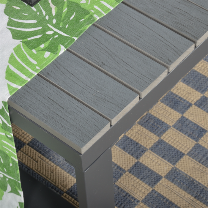 Dune Right-Hand Corner Sofa Set – Charcoal Powder-Coated Aluminium Frame with Grey Cushions | 6-Seater (Copy) - Abode Avenue