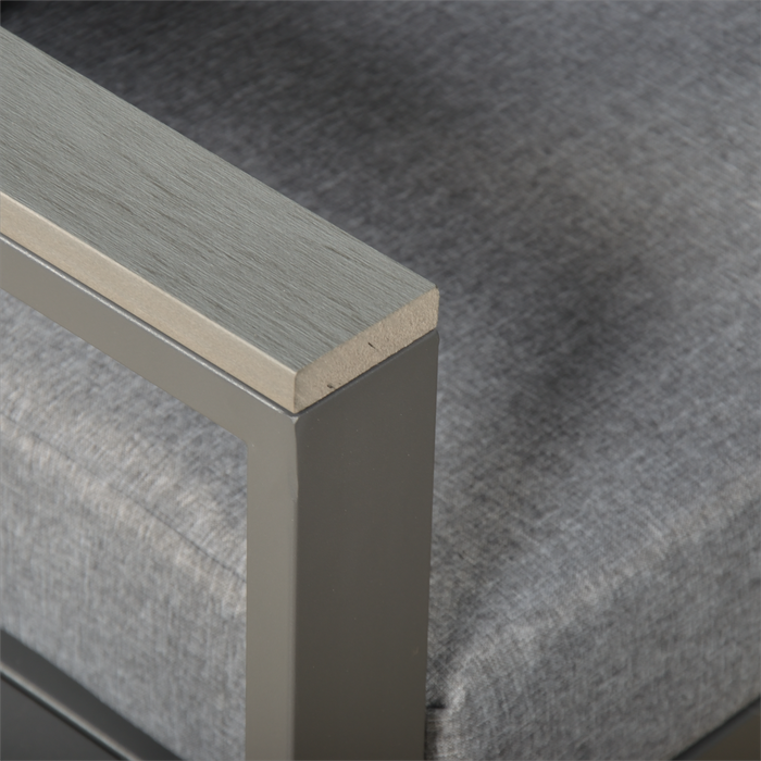 Dune Right-Hand Corner Sofa Set – Charcoal Powder-Coated Aluminium Frame with Grey Cushions | 6-Seater (Copy) - Abode Avenue