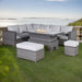 Catalina Range Modular Rattan Corner Sofa Set with Adjustable Rising Table or Gas Fire Pit Table - Abode Avenue