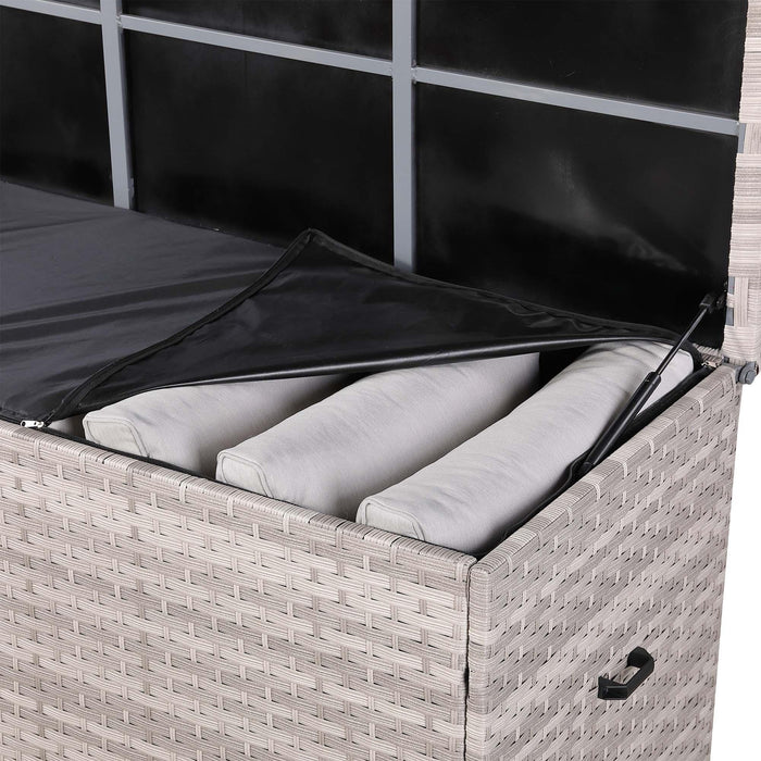 Havana Aluminium Large Outdoor Storage Box – Weather-Resistant Rattan Garden Cabinet