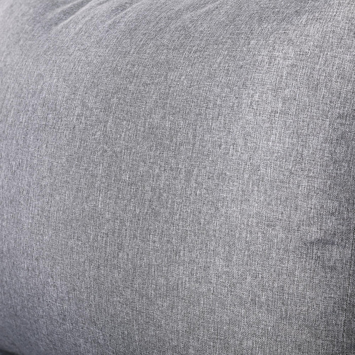 Dune Square Corner Sofa Set – Charcoal Powder-Coated Aluminium Frame with Grey Cushions| 5-Seater L-Shaped, PS Wood Armrests & Coffee Table - Abode Avenue