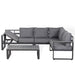Dune Right-Hand Corner Sofa Set – Charcoal Powder-Coated Aluminium Frame with Grey Cushions | 6-Seater (Copy) - Abode Avenue